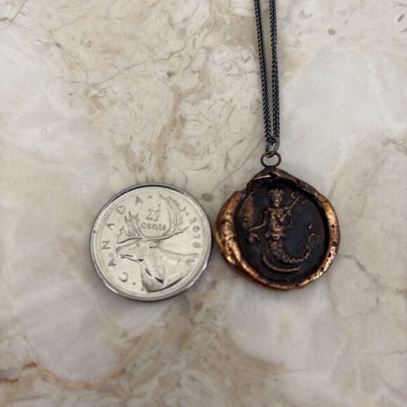 NEW Pyrrha “Neptune” Talisman Rare Retired Bronze & Sterling Silver - Picture 6 of 11